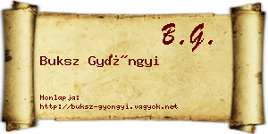 Buksz Gyöngyi névjegykártya